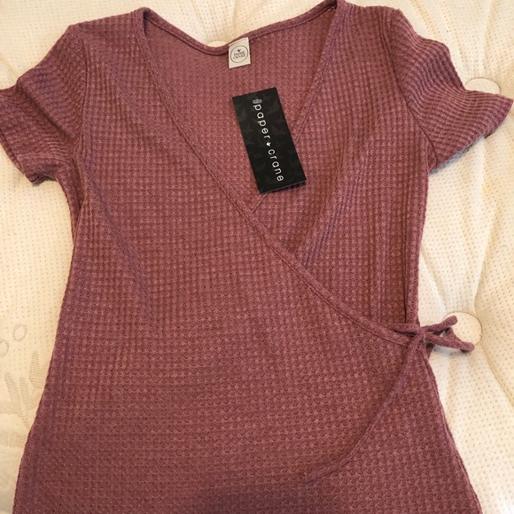 Paper Crane Tops - Nwt cute blush pink wrap top